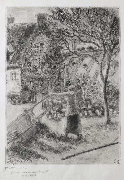Donna che svuota una carriola da Camille Jacob Pissarro